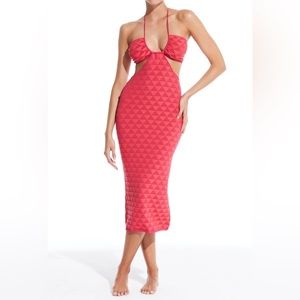 The Kiana Midi Dress in Texture Geo